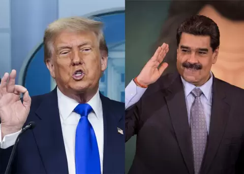 El presidente de Estados Unidos, Donald Trump (i), y el presidente de Venezuela, Nicol�s Maduro.