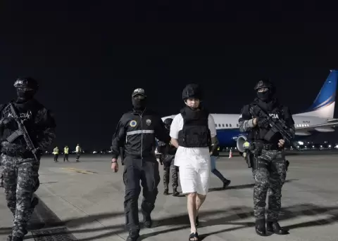 Alias Gerente, cabecilla de los Comandos de la Frontera, en su llegada a Ecuador, el 29 de diciembre de 2025.