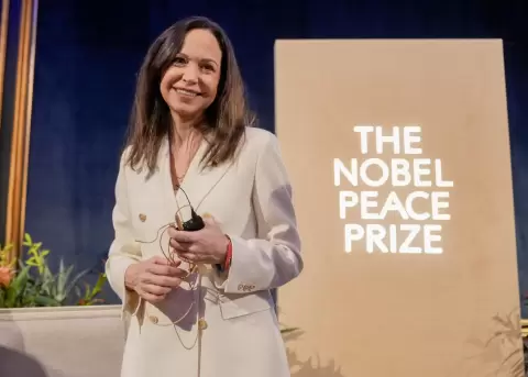 Foto de archivo de la l�der opositora venezolana y Premio Nobel de Paz, Mar�a Corina Machado.