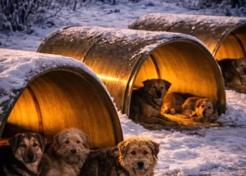 Hungr�a busca proteger a los perros en situaci�n de calle del invierno extremo.
