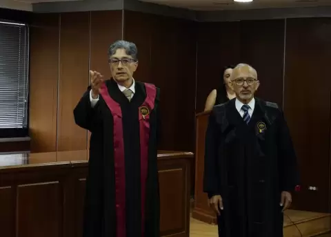 Marco Rodr�guez, presidente encargado de la Corte Nacional de Justicia y Alejandro Arteaga, titular subrogante del organismo.