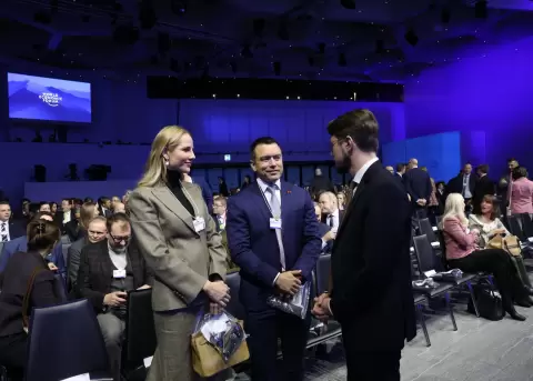 El presidente de la Rep�blica, Daniel Noboa, en la inauguraci�n del Foro de Davos, en Suiza.