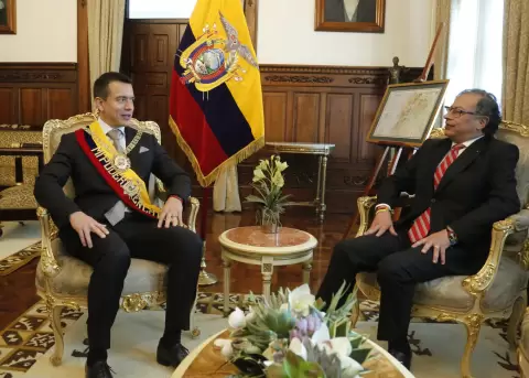 Los presidentes de Ecuador y Colombia, Daniel Noboa y Gustavo Petro, el 23 de noviembre de 2023.