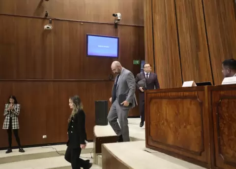 Mario Godoy, presidente del Consejo de la Judicatura, ingresando a la Comisi�n de Fiscalizaci�n.