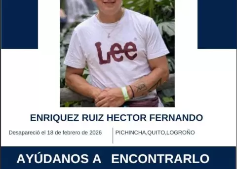 H�ctor Enr�quez, desaparecido el 18 de febrero de 2026 en Quito.