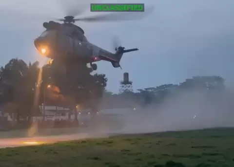 Un helic�ptero durante un operativo contra organizaciones "terroristas" en Ecuador, seg�n anunci� el Comando Sur de EE.UU.