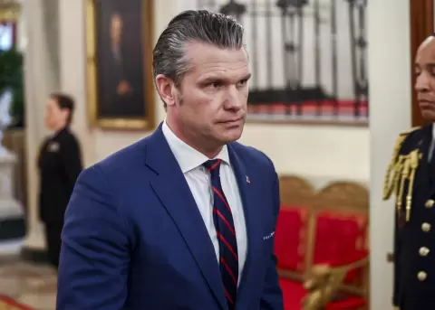 El secretario de Defensa de Estados Unidos, Pete Hegseth, en Washington, DC, EE.UU.