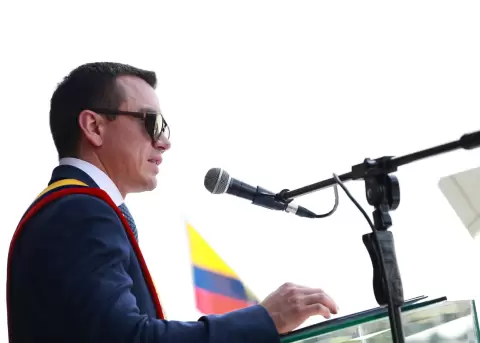 El presidente de Ecuador, Daniel Noboa, en un evento de la Polic�a Nacional, el 02 de marzo de 2026.