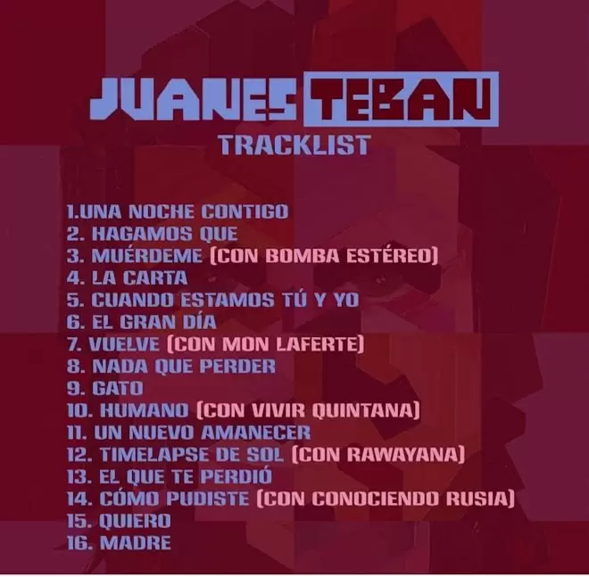 La portada del �lbum 'JuanesTeban' es completamente dibujadas por el propio artista.