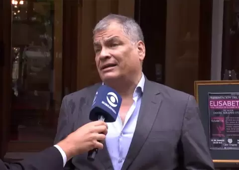 Rafael Correa, expresidente del Ecuador, durante su visita a Uruguay.