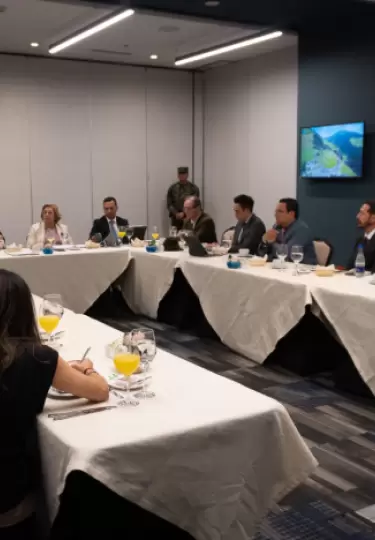 Reuni�n con una delegaci�n del Gobierno de Colombia, previa a la reuni�n con la canciller de Ecuador, Gabriela Sommerfeld.
