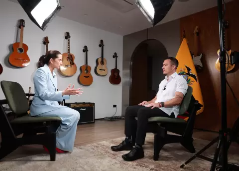 Daniel Noboa en entrevista con Bloomberg.