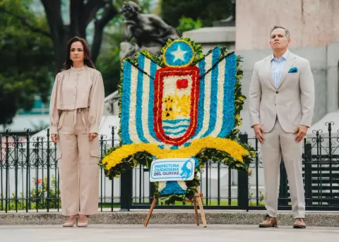 Marcela Agui�aga, prefecta del Guayas y el viceprefecto Carlos Serrano.