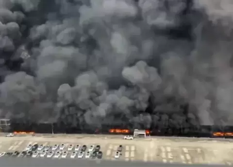 Incendio en la sede de BYD, en China.