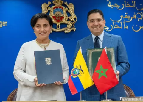 La canciller Gabriela Sommerfeld, durante su visita a Marruecos.