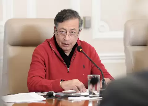 El presidente de Colombia, Gustavo Petro, durante un consejo de ministros este martes, 21 de abril de 2026.