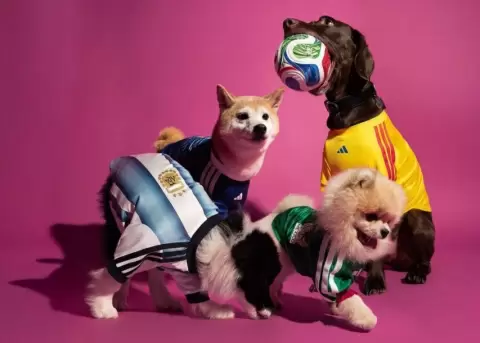 Las mascotas tambi�n se suman a la fiebre mundialista.