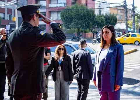 Mercedes Caicedo en su arribo a las instalaciones del Consejo de la Judicatura, este 04 de mayo de 2026.