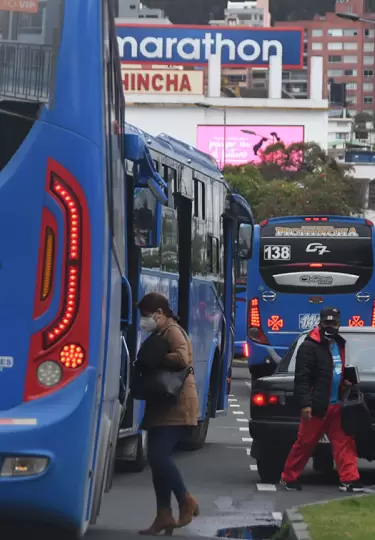Buses en Quito.