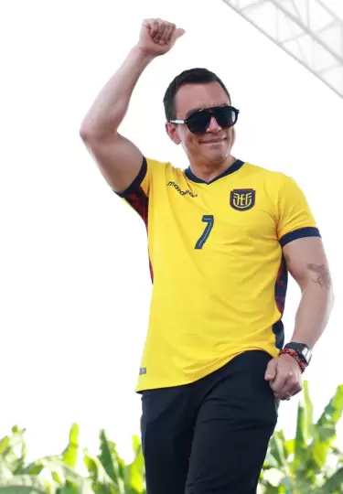 Daniel Noboa, presidente de Ecuador, en un evento en Machala, el 31 de maro de 2026.