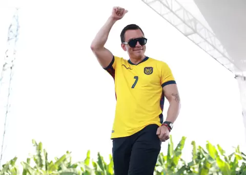 Daniel Noboa, presidente de Ecuador, en un evento en Machala, el 31 de maro de 2026.
