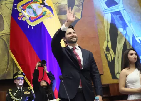 Niels Olsen, presidente de la Asamblea Nacional en la rendici�n de cuentas de su primer a�o de gesti�n.