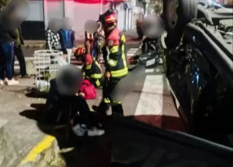 Tres heridos en un siniestro de tr�nsito en el norte de Quito, el 15 de mayo de 2026.