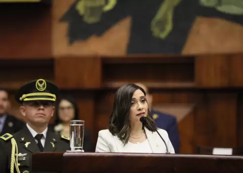Mercedes Caicedo, presidenta del Consejo de la Judicatura, en su posesi�n en la Asamblea Nacional.