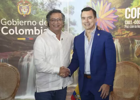 Daniel Noboa, mantuvo un encuentro con su hom�logo colombiano, Gustavo Petro, donde dialogaron sobre el compromiso de fortalecer relaciones.