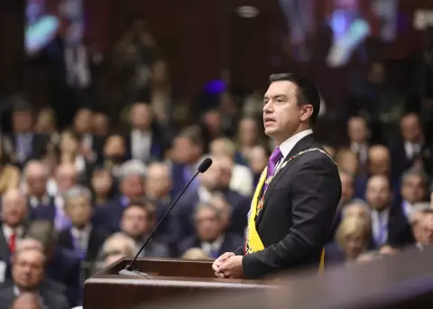 Daniel Noboa, durante su posesi�n como presidente de la Rep�blica, el 24 de mayo de 2025.