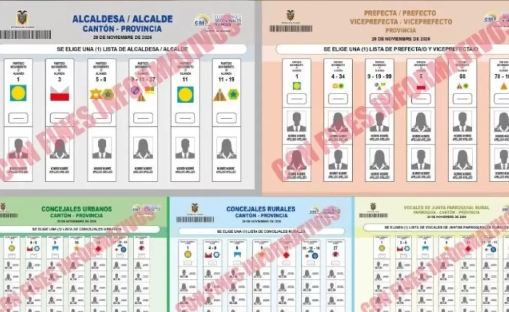 CNE aprueba dise�o de papeletas para las elecciones 2026
