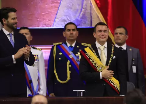 Daniel Noboa, presidente de la Rep�blica en el Informe a la Naci�n del 2026.
