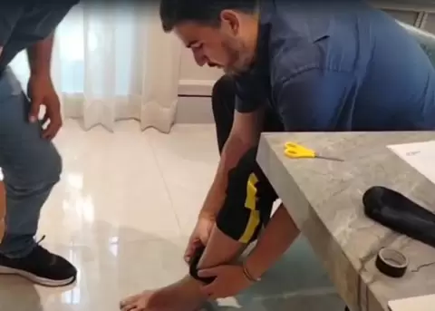 El alcalde de Guayaquil, Aquiles Alvarez, lleva un grillete electr�nico por disposici�n judicial. 20 de julio de 2025-