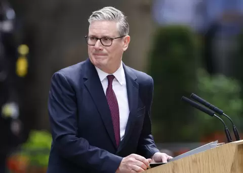 El primer ministro brit�nico, Keir Starmer, tras realizar una declaraci�n en Downing Street, Londres, Reino Unido, el 22 de junio de 2026.
