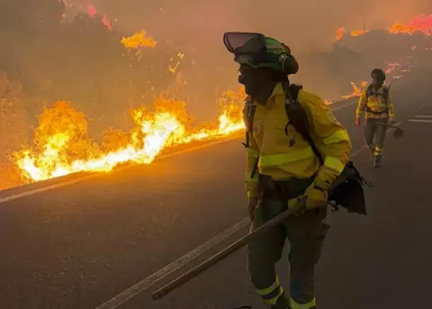 Incendio forestal en el sur de Espa�a.