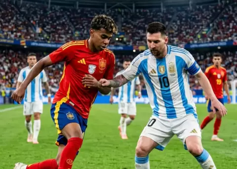 Lamine Yamal y Messi