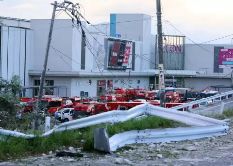 Vista del edificio Aeon Mall Kumamoto, gravemente da�ado, en Kashima, prefectura de Kumamoto, suroeste de Jap�n, 29 de julio de 2026.