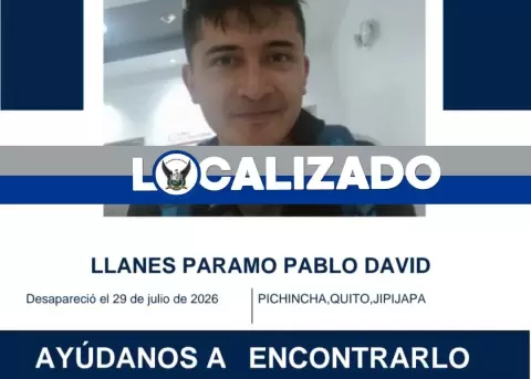 Hallan con vida a Pablo David Llanes en Ba�os tras su desaparici�n