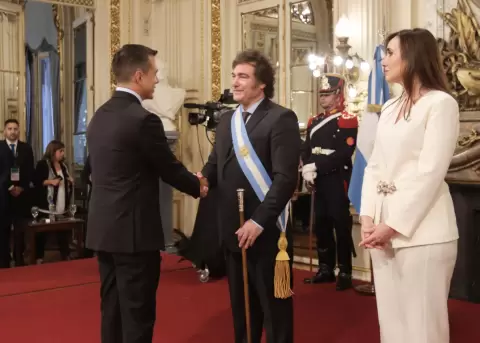 El presidente Daniel Noboa particip� de la ceremonia de posesi�n de Javier Milei, en Argentina, el 10 de diciembre de 2023.