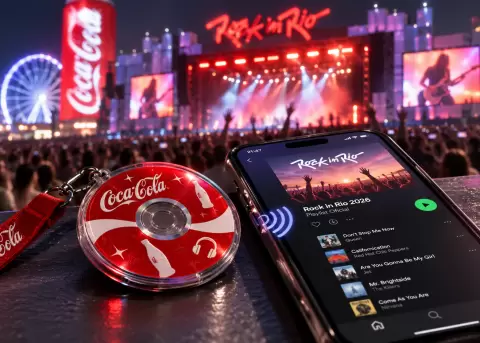 Coca Cola revive la nostalgia del CD en el festival Rock in Rio.