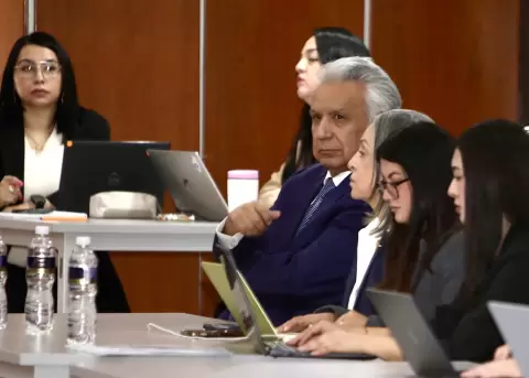 El expresidente de Ecuador Len�n Moreno (i) asiste a la audiencia en la que conocer� su sentencia en el denominado caso Sinohydro