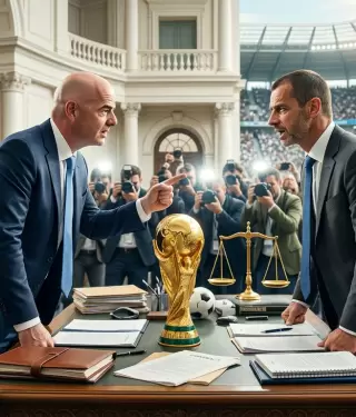 FIFA y UEFA protagonizan una disputa institucional por el futuro del f�tbol mundial.