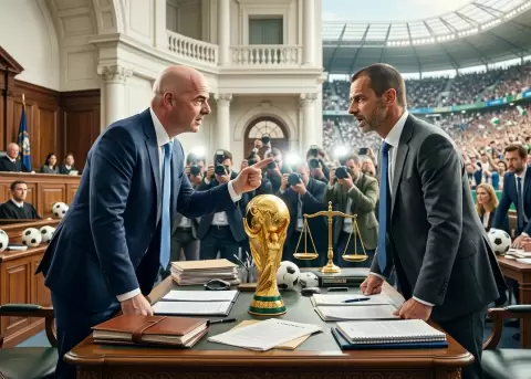 FIFA y UEFA protagonizan una disputa institucional por el futuro del f�tbol mundial.