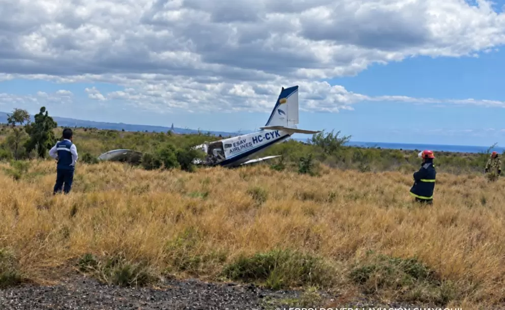 Accidente a�reo se reporta en el aeropuerto de Baltra, Gal�pagos