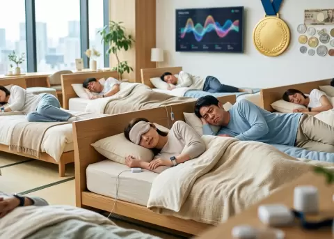 Jap�n transforma la siesta en competencia con premios, tecnolog�a y supervisi�n m�dica.
