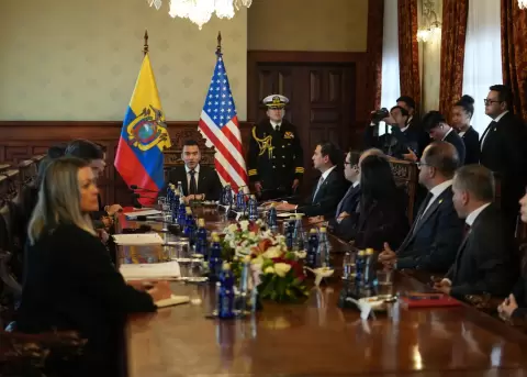Reuni�n entre el presidente Daniel Noboa y el secretario de Estado de Estados Unidos, Marco Rubio.