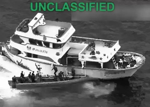 Imagen publicada por el Comando Sur de Estados Unidos sobre la intervenci�n al buque.