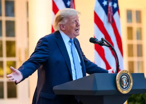 Donald Trump, presidente de Estados Unidos, en declaraciones a la prensa en la Casa Blanca.