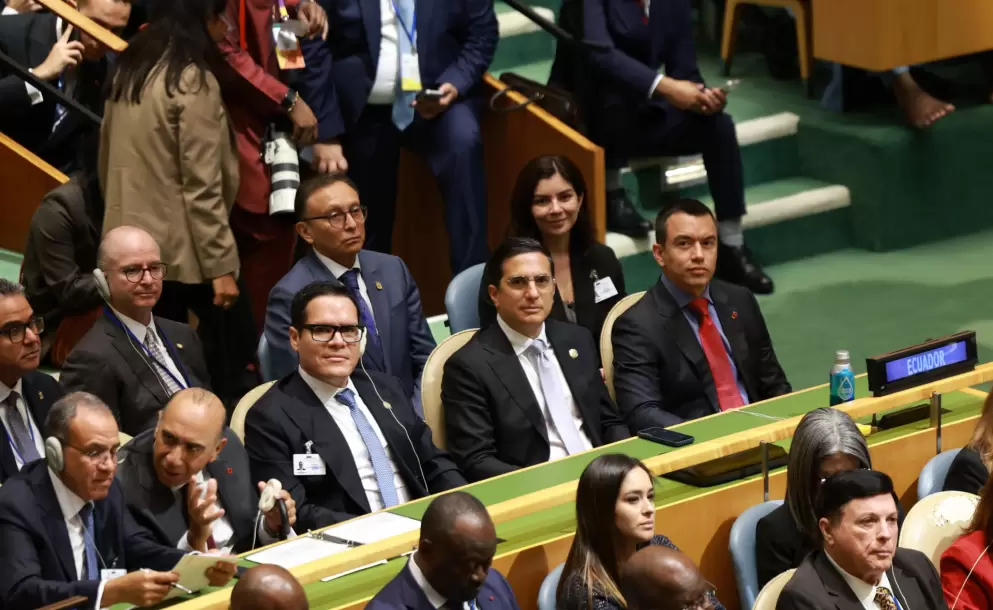 Presidente Noboa participa en la Asamblea General de la ONU en Nueva York, Estados Unidos