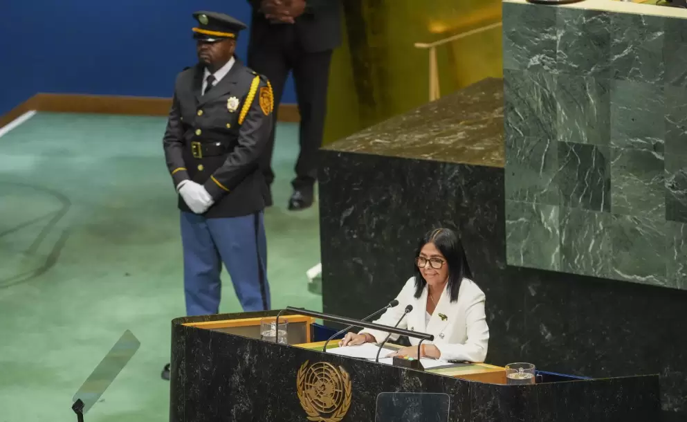 Delcy Rodr�guez promete ante la ONU comicios en Venezuela y destaca la relaci�n con Trump